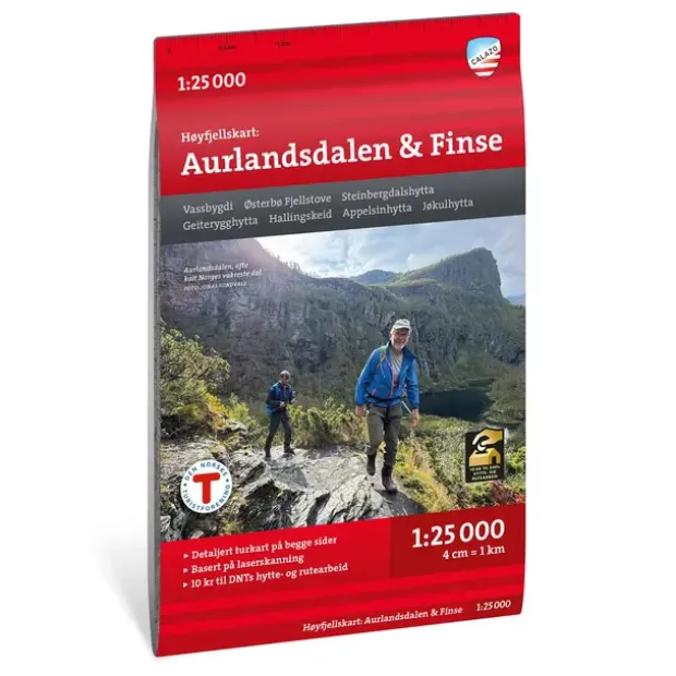 Aurlandsdalen Finse Calazo Høyfjellskart 1:25 000
