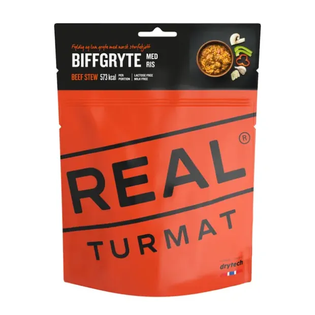 Biffgryte med ris Real Turmat Beef Stew