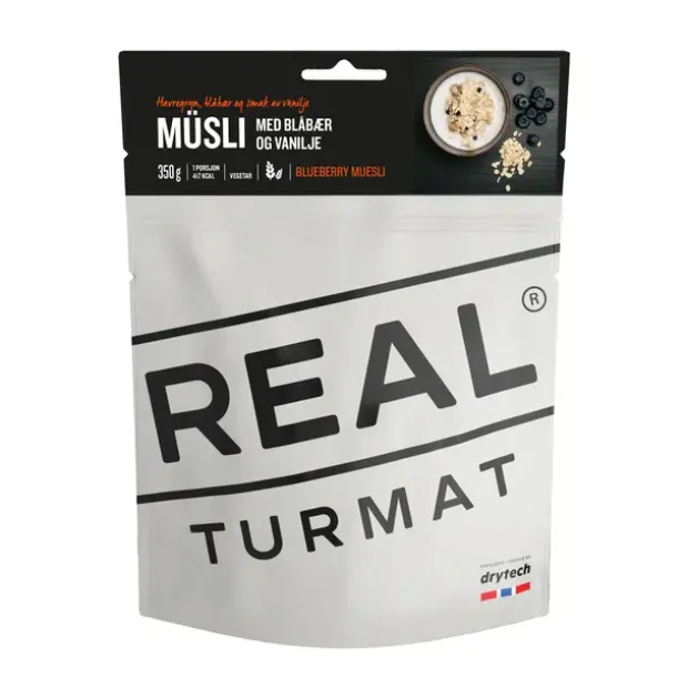 Blåbær- og vaniljemüsli Real Turmat Blueberry and Vanilla Muesli
