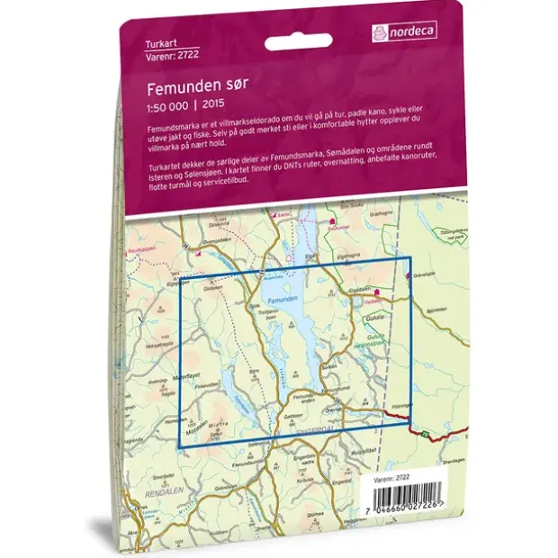Femunden Sør Nordeca Turkart 1:50 000 2722