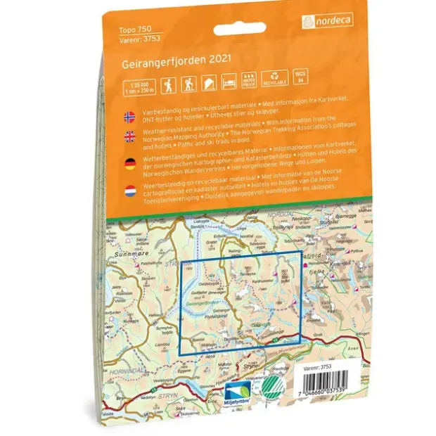 Geirangerfjorden Nordeca Topo 1:25 000 3753