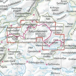 Høgruta Calazo Høyfjellskart 1:25 000 Jotunheime
