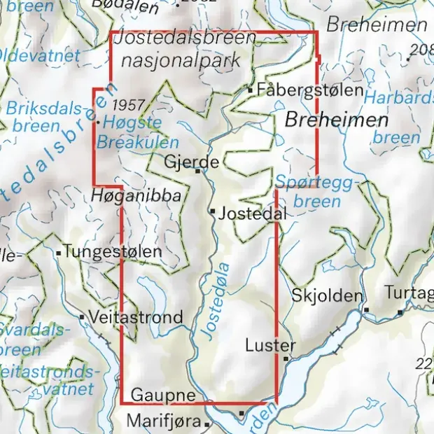 Jostedalen Calazo Høyfjellskart 1:25 000