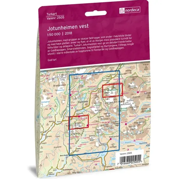 Jotunheimen vest Nordeca Turkart 1:50 000 2505