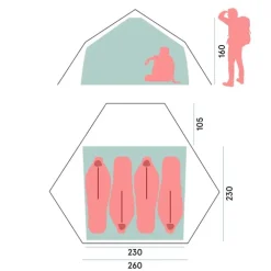 Kuppeltelt til 4 Bergans Wiglo LT 2 4 671