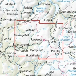 Mjølfjell Flåmsdalen Calazo Høyfjellskart 1:25 000