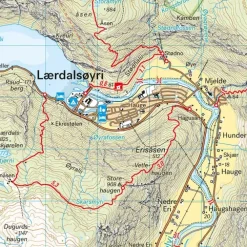 Nærøyfjorden Lærdalen Calazo Turkart 1:50 000