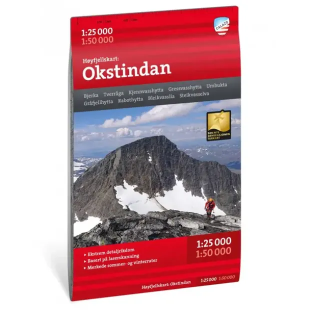 Okstindan Calazo Høyfjellskart 1:25 000