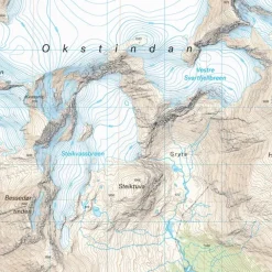 Okstindan Calazo Høyfjellskart 1:25 000
