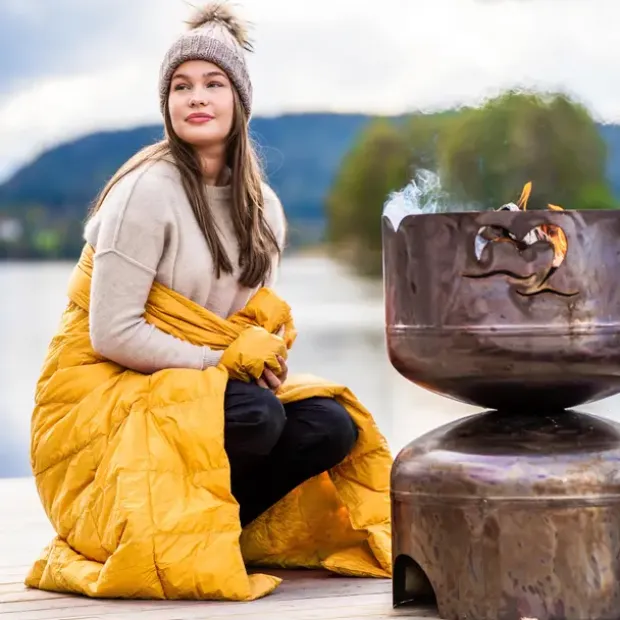 Pledd i dun Norsk Dun OutAbout Yellow