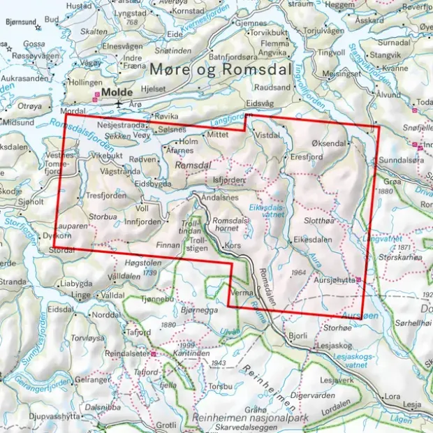 Romsdalen Eikesdalen Calazo Turkart 1:50 000