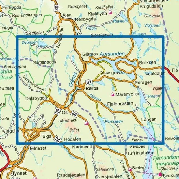 Røros Nordeca Topo 1:50 000 3052