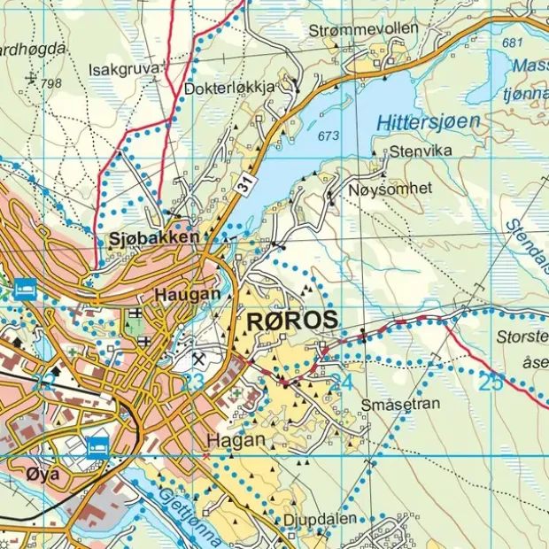 Røros Nordeca Topo 1:50 000 3052