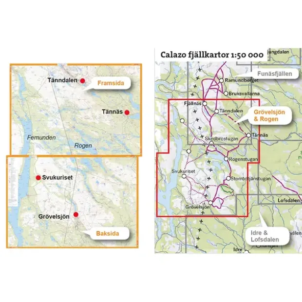 Sverige: Grövelsjön Rogen Calazo Turkart 1:50 000