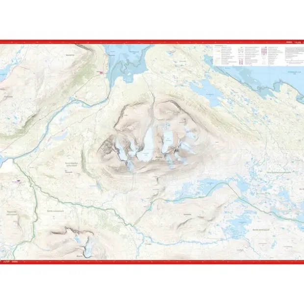 Sverige: Áhkká Sarektjåkkå Calazo Høyfjellskart 1:25 000