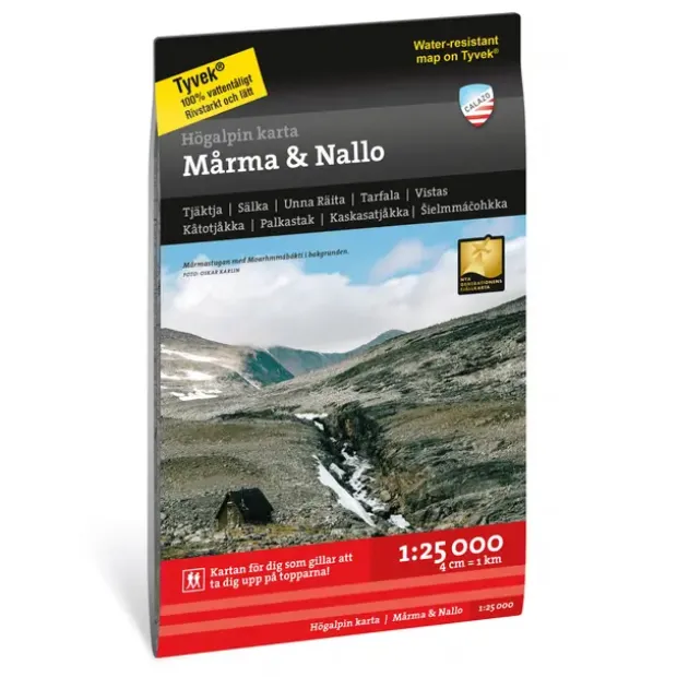 Sverige: Mårma Nallo Calazo Høyfjellskart 1:25 000