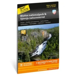 Sverige: Muddus nationalpark Sjávnja nat Calazo Turkart 1:50 000 1:100 000