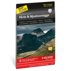 Sverige: Pårte Njoatsosvágge Calazo Høyfjellskart 1:25 000