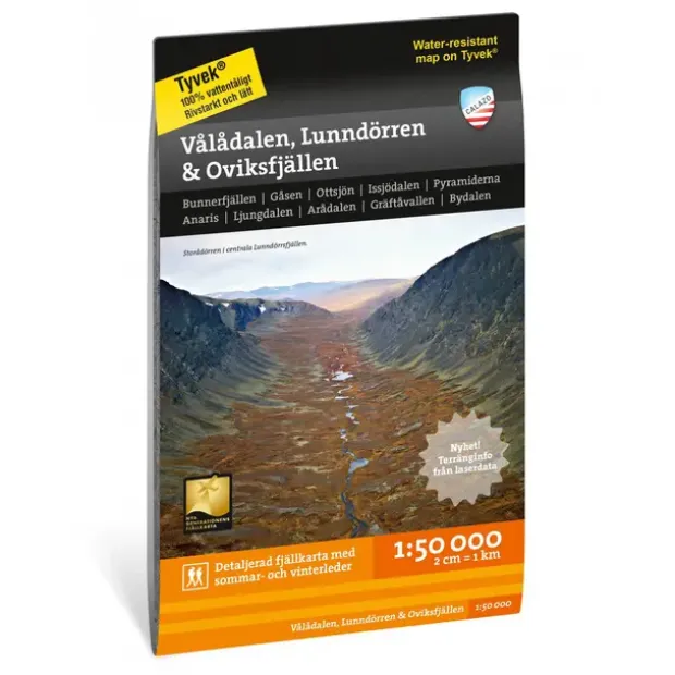 Sverige: Vålådalen Lunndörren Oviksfjäll Calazo Turkart 1:50 000