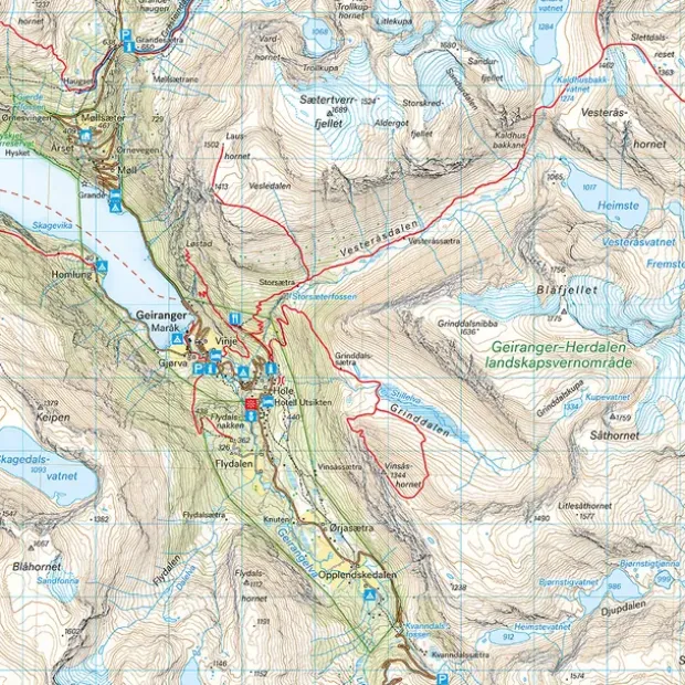 Tafjordfjella Reinheimen Calazo Turkart 1:50 000