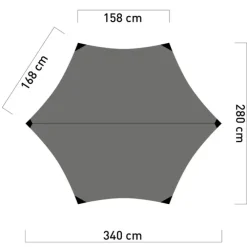 Tarp til hengekøye Range Hex Tarp 3,4 x 2,8 m