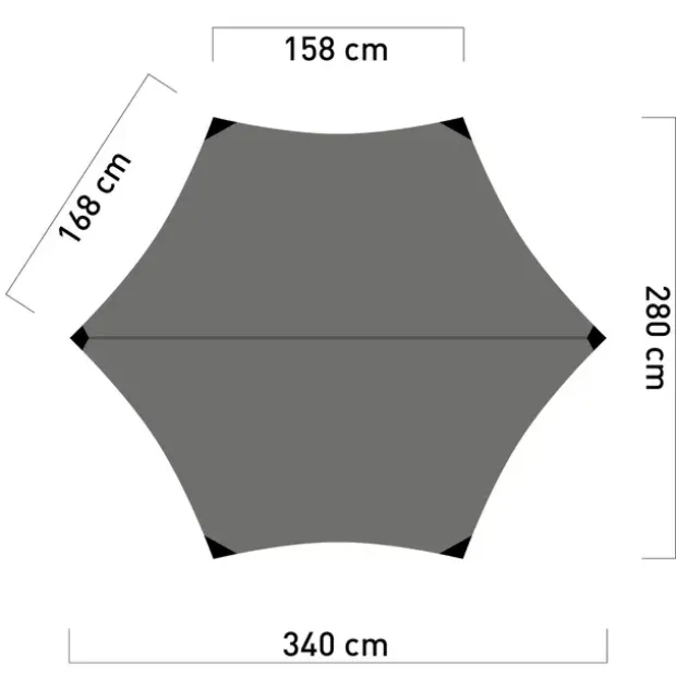 Tarp til hengekøye Range Hex Tarp 3,4 x 2,8 m