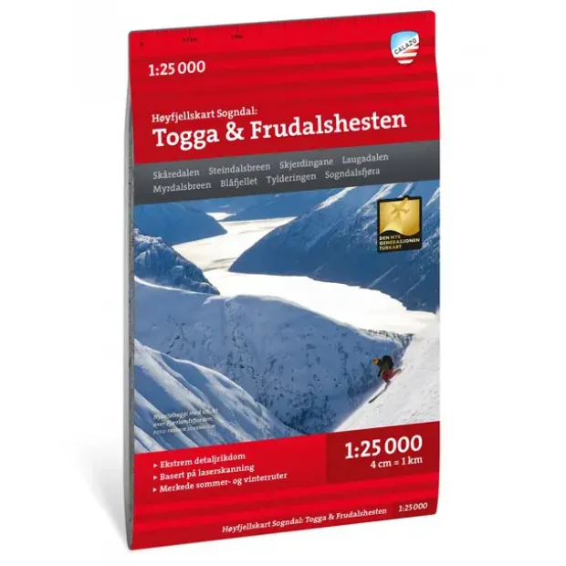 Togga Frudalshesten Calazo Høyfjellskart 1:25 000 Sogndal