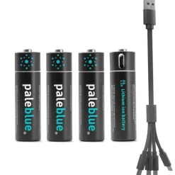 USB-batterier AA Pale Blue USB Rechargeable AA 4 pk.