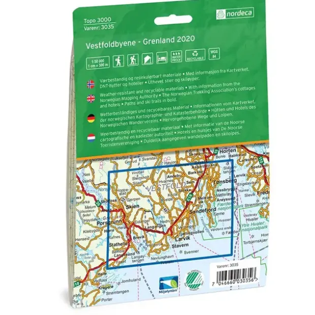 Vestfoldbyene-Grenland Nordeca Topo 1:50 000 3035