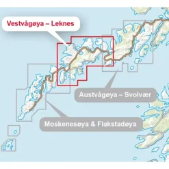 Vestvågøya Leknes Calazo Høyfjellskart 1:30 000 Lofoten