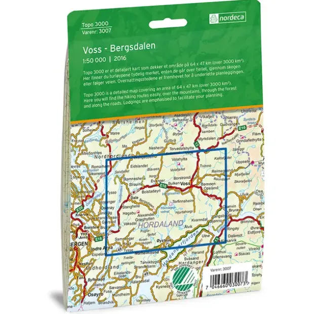 Voss-Bergsdalen Nordeca Topo 1:50 000 3007