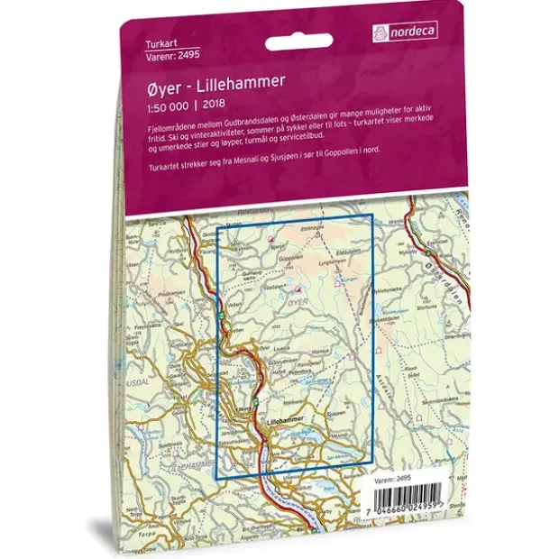 Øyer-Lillehammer Nordeca Turkart 1:50 000 2495